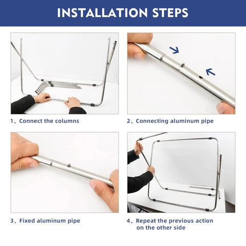 Installation steps for Foldable 3 Section Laundry Hamper With Stainless Steel Frame Freestanding Game Changing Laundry Bin Organizer