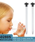 2 Pack UV Water Purification Lamp Bulb 43W 4 Pin For Trojan Max C C4 D Plus D4 Plus shown with child drinking water