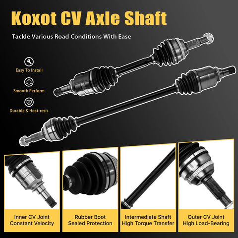 Toyota Corolla Front Left And Right CV Axle Shaft Assembly Pair Go To Replacement Durable OEM Grade 1.8L L4 2009 2018