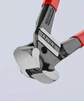 High Leverage End Cutters 8 Inch Bolt Cutter Model 61 01 200 SBA close-up of cutting edges for soft and hard wires