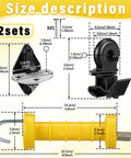 Size description of Two Sets Electric Fence Gate Handle Kit With Anchors And Insulators with dimensions in cm and inches.