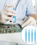 Technician using 4 Piece Plastic And Ceramic Non Conductive Slotted Screwdriver Set For Precision Electronics Repair Circuit Adjustment And Watchmaking With Top Shelf Insulation And Hella Robust Design on a circuit board.