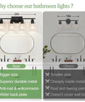 Sleek Matte Black Four Light Bathroom Vanity Wall Lamp With Thick Clear Glass Shades For Mirror Or Porch Zero Drama Install Built Different Straight Fire Home Glow, 23-inch size comparison.