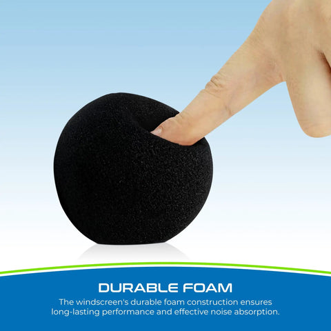 Replacement Wind Screen For Digital Sound Meters That Keeps Gusts From Messing With Readings Durable Shield Easy Snap On Fit For Most Models Ideal Wind Noise Reduction For Accurate Noise Measurements black foam windscreen shown being pressed for fit