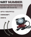 Heavy Duty Hot Water Circulator Pump Fractional Drive Smooth Operator For Home Heating Systems With Three Quarter Inch Fitting No Sweat Installation Solid Workhorse Reliable Replacement Unit One Hundred Fifteen Volt with installation parts.