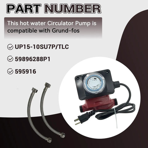 Heavy Duty Hot Water Circulator Pump Fractional Drive Smooth Operator For Home Heating Systems With Three Quarter Inch Fitting No Sweat Installation Solid Workhorse Reliable Replacement Unit One Hundred Fifteen Volt with installation parts.