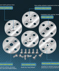 Aluminum servo horn set 25T discs and screws, CNC machined, for robot arm claw RC car helicopter, compatible with MG945 MG995 MG996 servos