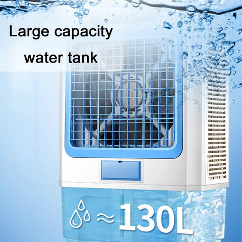 Top Shelf 63 Inch Portable Evaporative Air Cooler With Massive Water Tank For Patios Garages And Decks Pulls Hot Air Out For Crisp Zone Chill Wherever You Kick Back, featuring large 130L water tank.