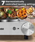 1500W Electric Hot Plate Single Burner With Quick Heat Up, Adjustable Temperature Control, thermocouple settings