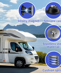 Heavy Duty RV Magnetic Door Catch 2 Pack Strong Camper Door Holder for Trailers and Motorhomes Black No Drill Install with magnet