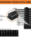 52 Piece Modular Wrench Organizer Set For Tool Drawers With Metric And SAE Labels Black Finish Wrench Rack
