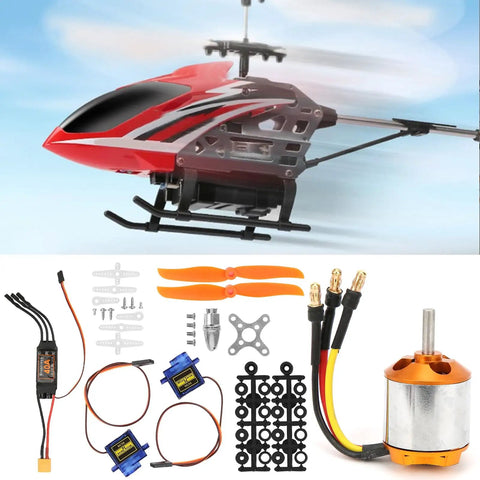 RC Plane Motor Kit for Airplane and Helicopter, Brushless 2217 KV1100 Motors, 1060 Propeller, 40A XT60 ESC parts displayed