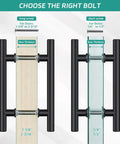 Matte Black Door Pull Handle Set For Glass And Wood Doors, 18 Inch, Double-Sided H-Type Grip With Smooth Round Tubes, Easy Push Or Pull, Perfect For Sliding Barn Doors, Shower Doors, Pantry Doors, Closets And Office Doors. Screw sizes for wood and glass door thickness