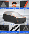 Beefed Up Heavy Duty Hail Protection Car Cover For SUV Waterproof Padded Outdoor Shield With Reflective Stripes Full Exterior Cover
