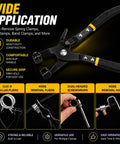 9 Piece Hose Clamp Pliers Set With Long Reach Flexible Cable And Swivel Jaw For Automotive Fuel Oil And Water Lines image