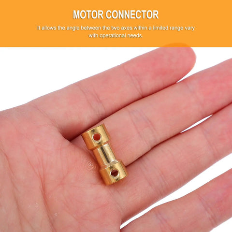 8PC Solid Brass Shaft Coupling Connectors For RC Model Motor Accessories displayed in hand, showing durable brass motor connector for easy linkage.