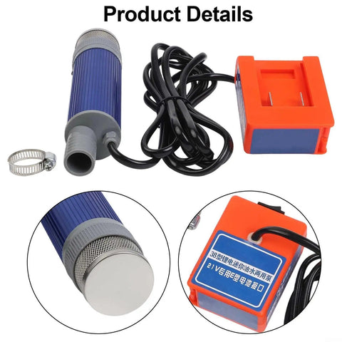Heavy Duty Cordless Diesel Transfer Pump 40-60 L/min Fast Flow Oil Water Submersible Battery powered unit with hose and battery.