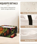 Massively Sized Closet Flex And Insanely Handy Foldable Storage Basket For Holding Clothes with water-repellent fabric details.