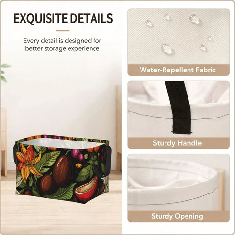 Massively Sized Closet Flex And Insanely Handy Foldable Storage Basket For Holding Clothes with water-repellent fabric details.