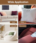 Self Adhesive Couch Patch Repair Fabric Kit With Six Patches For Sofa And Chair Upholstery And Car Seats Quick Fix Durable Elastic Backing Covers Wear Instantly Dark Brown shown applied on sofa, pillow, and car seat.