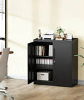 Beefy 36 Inch Steel Storage Cabinet With Two Doors And Two Adjustable Shelves, Locking Tool Cabinet for office use