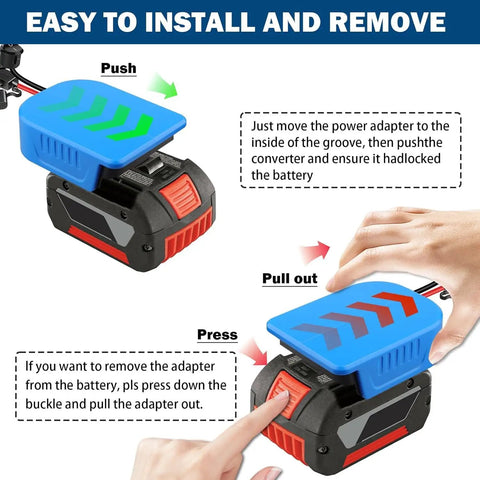 Instructions for using Bosch 18V Battery Power Wheels Adapter Kit Two Pack For Li Ion GBA Battery DIY Converter with 30A fuse protection