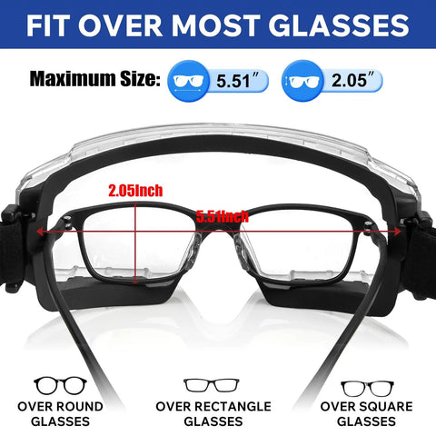Over Glasses Safety Goggles 2 Pack Anti Fog Clear Lens Eye Protection For Lab Work And Industrial Use ANSI Z87.1 Certified