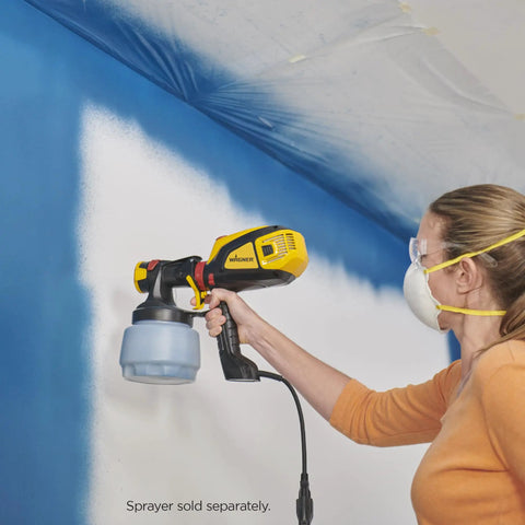 Woman using iSpray Front End Nozzle For HVLP Sprayers Broad Interior And Exterior Coverage with FLEXiO model