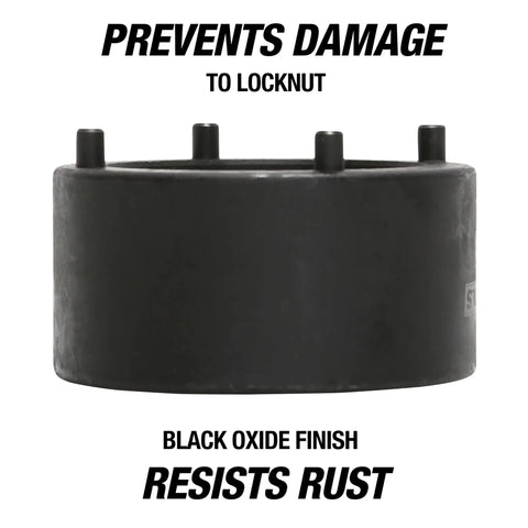 Side view of Pro Grade Built Tough Hub Locknut Socket For Toyota 4WD, 1/2 Inch Drive showing solid pin design and black oxide finish.