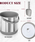 Big Boy 7qt Vacuum Insulated Ice Bucket With Lid And Scoop, Heavy Duty Cold Drink Cooler size details and measurements