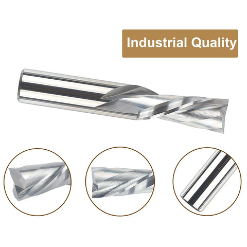Top Shelf Killer 2 Pack Downcut Spiral Router Bits 1/2 Inch Shank Solid Carbide Woodworking Tool Set showcasing precision cutting edges.