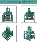 Intsupei 2.2Kw Electric Pipe Bender For Heavy Duty Round And Square Tube Bending showcasing machine overview from multiple angles.
