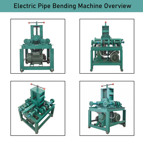 Intsupei 2.2Kw Electric Pipe Bender For Heavy Duty Round And Square Tube Bending showcasing machine overview from multiple angles.