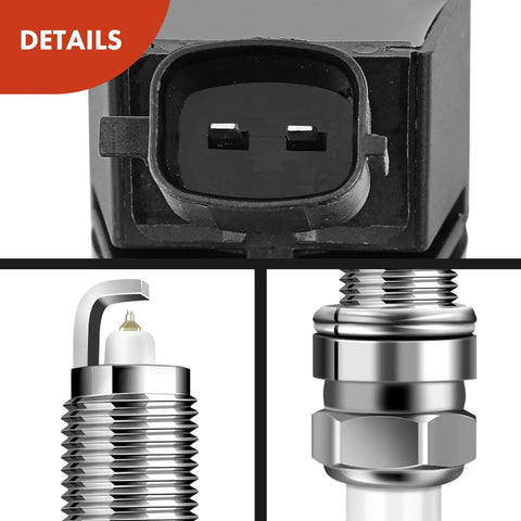Set of 4 Ignition Coil Packs and Iridium Spark Plugs for Hyundai Veloster 2012-2017, Accent 2012-2019, Kia Rio Soul 2012-2019 details