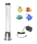 Bubble Tube Fish Lamp With 6 LED Color Changing Lights For A Soothing Vibe, Calming Aquarium Night Glow with fish and adapter