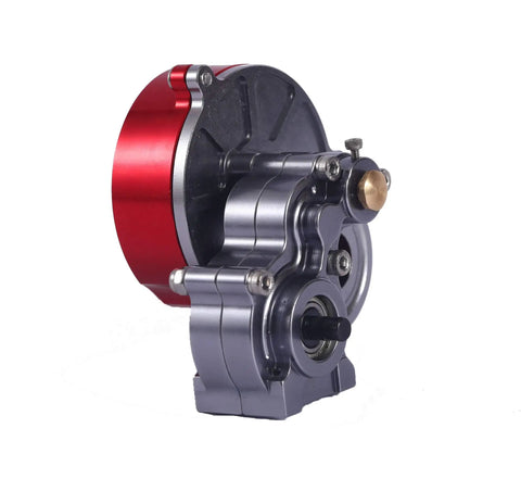 Beefed-Up Full Alloy 1/10 RC Car Transmission Case Gearbox Assembled For Axial SCX10 SCX10 II 90047 Crawler with titanium finish