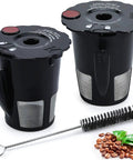 Reusable K Cup Coffee Filter Pod For Keurig 2.0 Brewers K200 Through K575 Pack Of 2 with brush and coffee beans