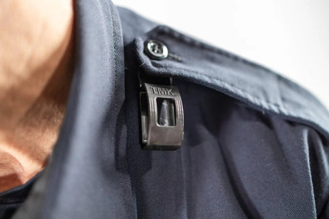 Close-up of Secure Mic Klip Two Way Radio Microphone Clip For First Responders And Uniforms Reliable Quick Attach Mic Holder
