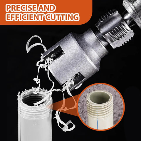 Close-up of 2 Piece Internal And External Pipe Threader Kit for 1/2 Inch and 3/4 Inch PVC PPR pipes cutting threads.