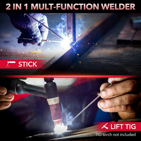 200A Portable Stick Welder With IGBT Inverter Hot Start 110V Compatible Pro DIY Welder For Home Shop welding process shown