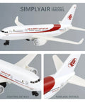 Algeria One Four Hundred Scale Alloy Fuselage Plastic Airplane Model For Collection And Display Ready To Play No Assembly Required 5.6 Inch Length 5 Inch Wingspan Perfect Display Piece front, coating, fuselage details