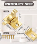 Beefy Eight Piece Brass Heavy Duty Cabinet Door Latch Set With Mounting Screws For Bedroom Bathroom Closets And Windows Elbow Style