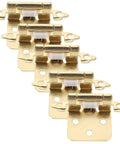 Beefy Heavy Duty Steel Spring Loaded Hinges Five Pack For RV And Cabinet Doors Semi Hidden 1/2 Overlay Design Self Closing Auto Door Closer