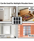 Image of Six Pack 2.5 Inch Black Door Hinges With Screws Included For Doors Cabinets And DIY Projects, showcasing use in doors, cabinets, windows, and DIY projects.