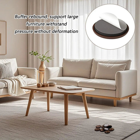 Heavy Duty 24Pcs Furniture Sliders Moving Tools With Foam Pads For Smooth Gliding On Hard Floors Easy To Install Sofa Dolly And Washer Ramps displayed in a living room setting with a large sofa.