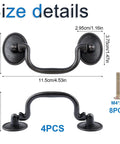 Size details for oil rubbed bronze ring pull handles, 11.5cm width, vintage style cabinet drawer pulls with 86mm center hole.