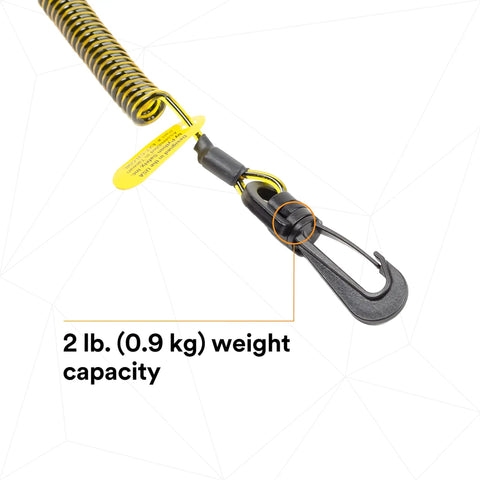 Ultra Compact Clip To Loop Coil Tether For Small Objects With Swivel Snap D Ring Attachment And Side Release Loop 10 Pack