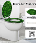 Elongated green moss old concrete wall green moss nature dark Toilet Seat with resin material and stainless steel hinge.