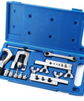 Thorstone flaring and swaging tool kit for HVAC copper tubing in blue case with tubing cutter and ratchet