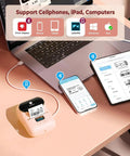 Super Duper Cool M110 Wireless Bluetooth Label Printer, Go To Baby Pink Portable Address Label Maker with smartphone sync.